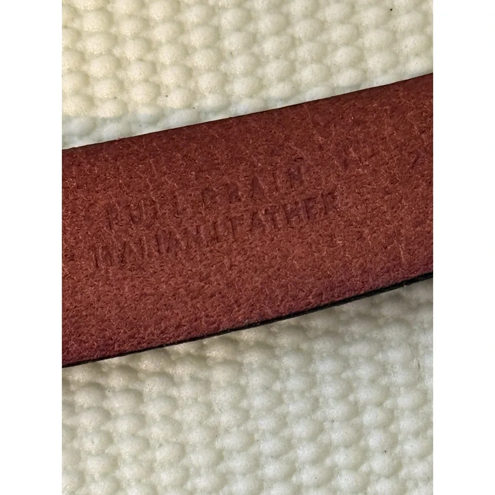 Brooks Brother Handmade Men's Brown Leather Dress Belt Adjustable